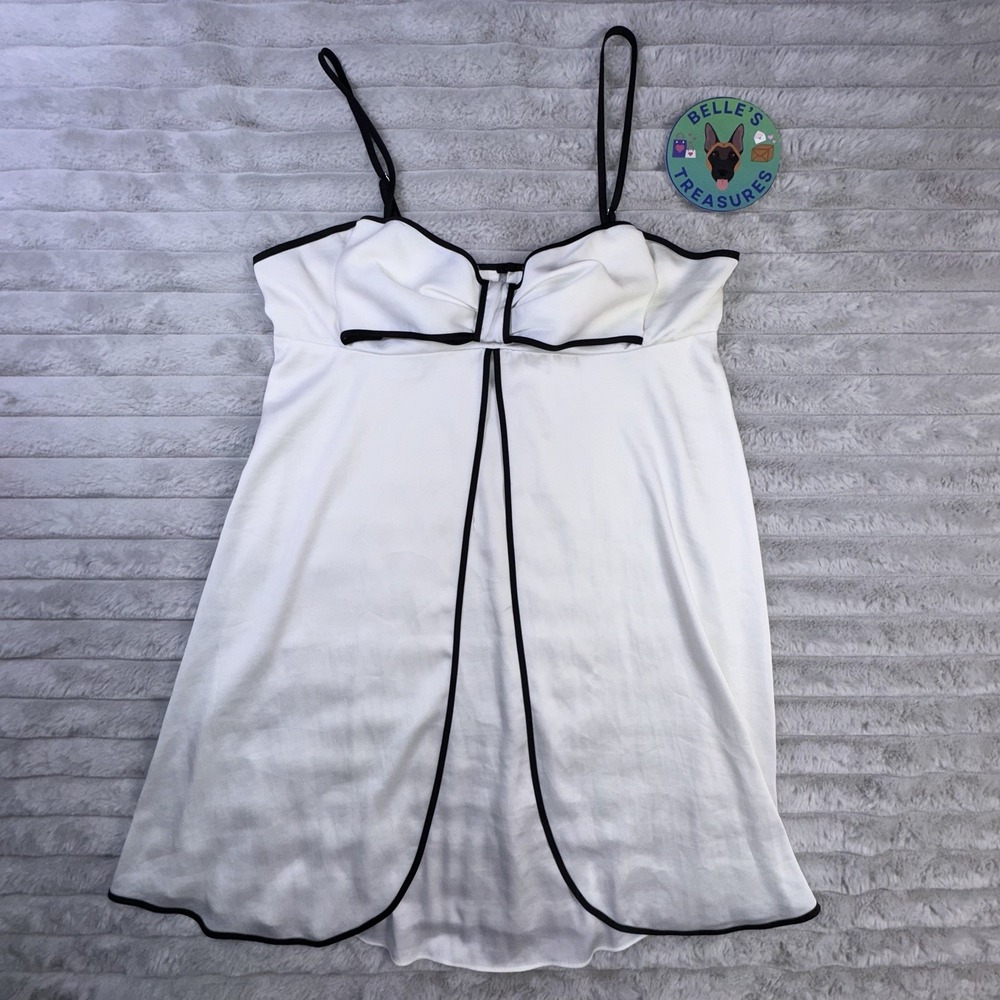 Kate Spade Small Black White Babydoll Big Bow‎ Nightie Bridal Coquette 50's